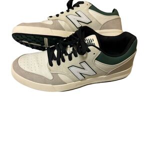 New Balance Men's Sneakers in Cream and Dark Green